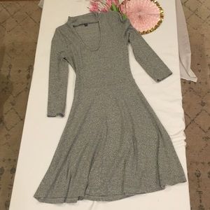 Grey dress with built-in choker, XS
